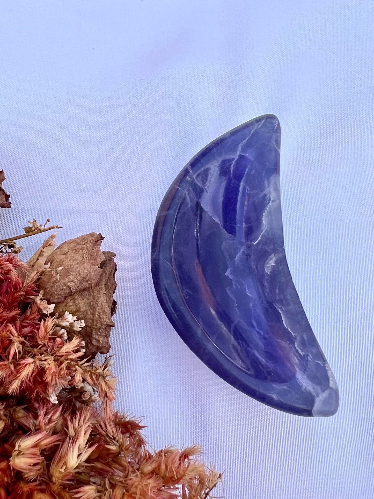 Purple Fluorite Moon Dish