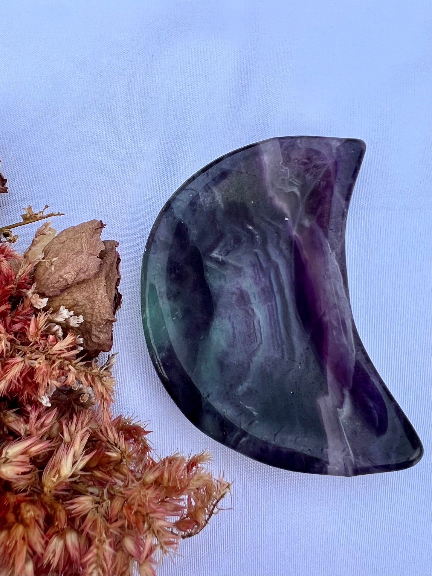 Rainbow Fluorite Moon Dish