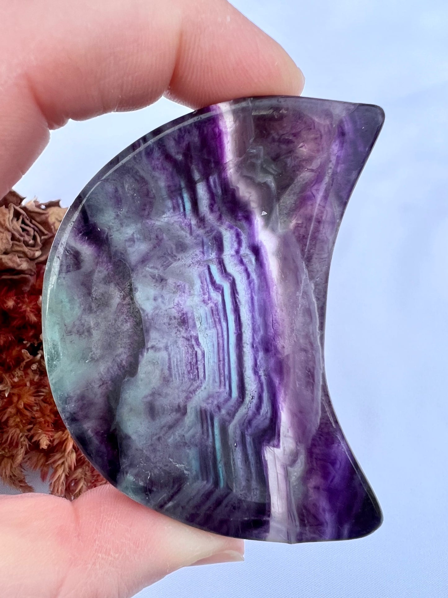 Rainbow Fluorite Moon Dish