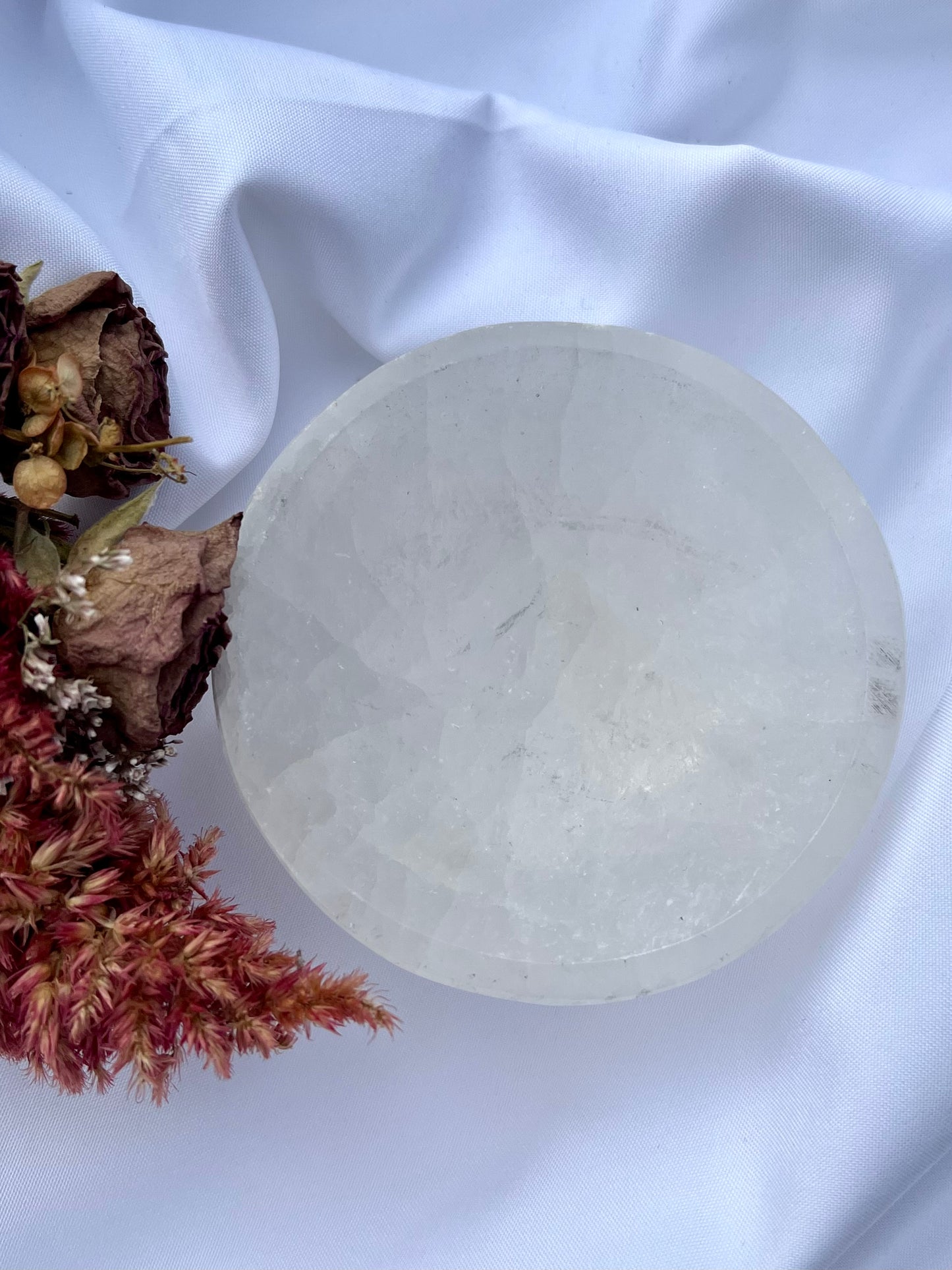 Selenite / Satin Spar Round Bowl