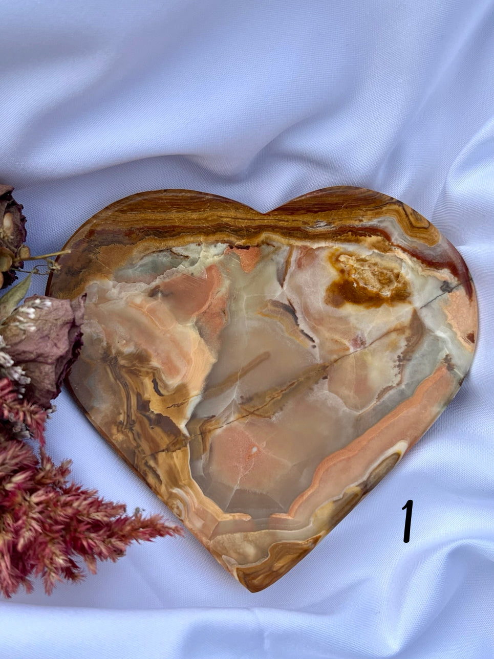 Banded Calcite Heart Dish