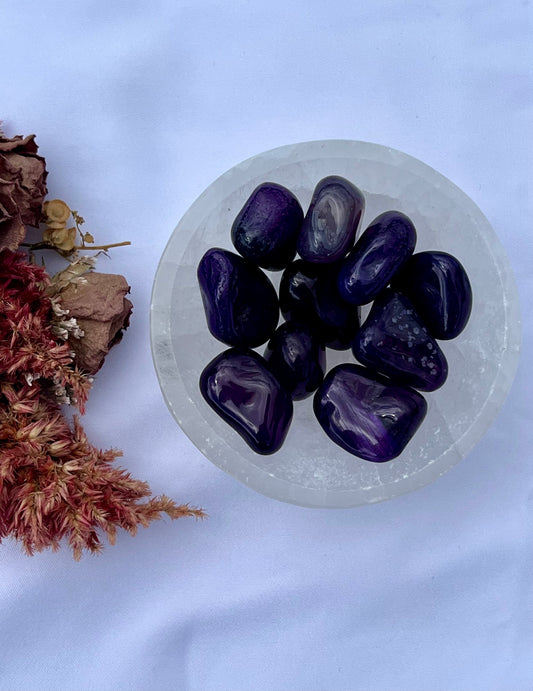 Purple Dyed Agate Tumbles