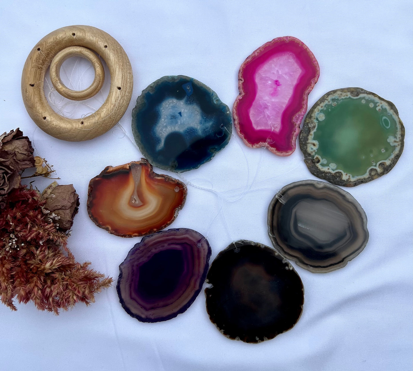 Dyed Agate Windchimes