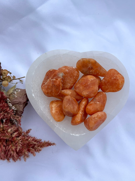 Orange Orchid Calcite Tumbles